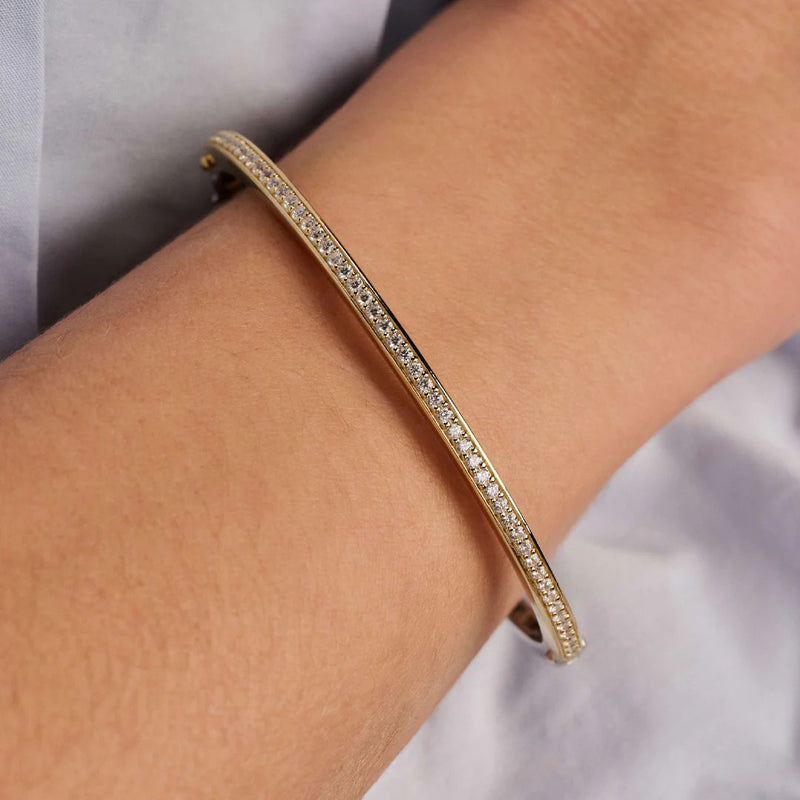 Classic Zirconia Bangle - Gold - 2889ZY