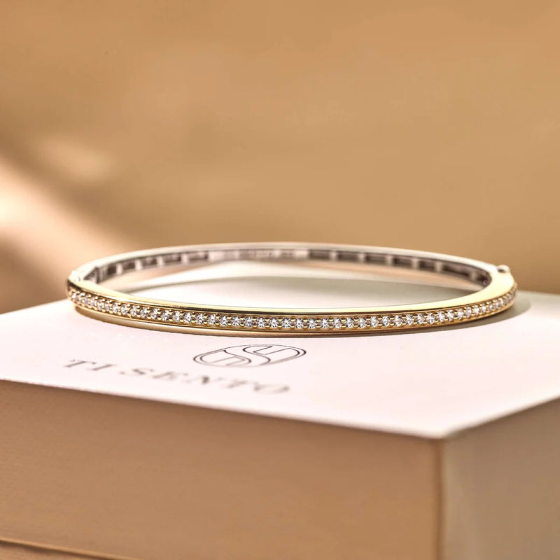 Classic Zirconia Bangle - Gold - 2889ZY