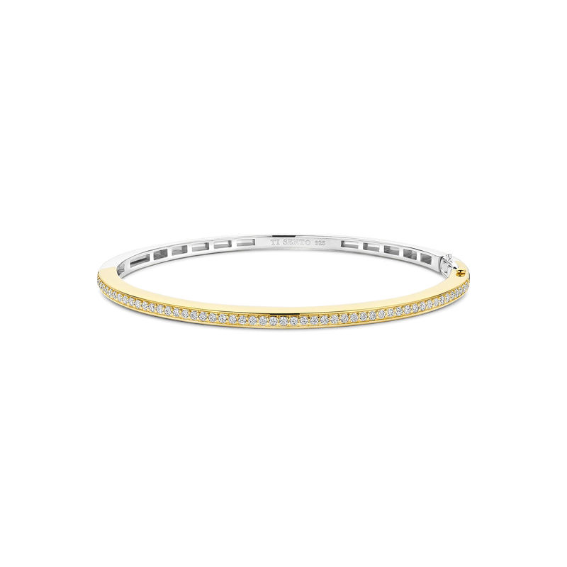 Classic Zirconia Bangle - Gold - 2889ZY