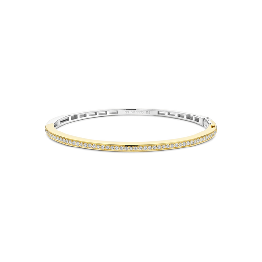 Classic Zirconia Bangle - Gold - 2889ZY