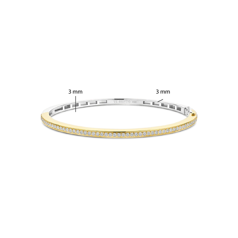 Classic Zirconia Bangle - Gold - 2889ZY