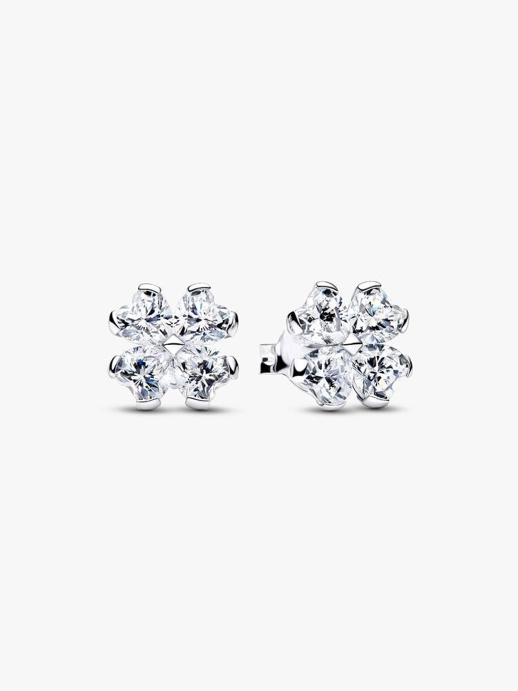 Sparkling Lucky Clover Stud Earrings - Sterling Silver - 294500C01