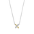 Crossed Link CZ Pendant - Silver/Gold - 34003ZY/42