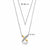 Crossed Link CZ Pendant - Silver/Gold - 34003ZY/42