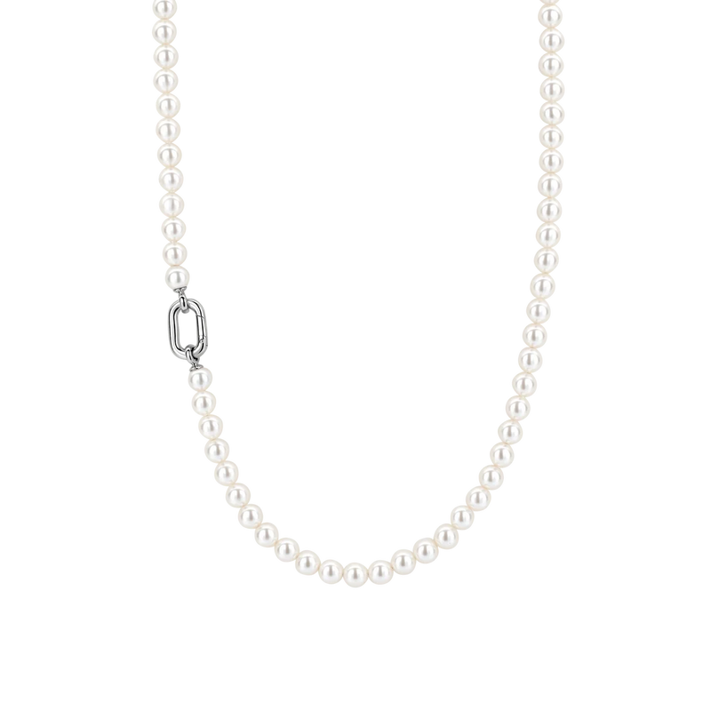 Pearl Necklace with chain - Silver