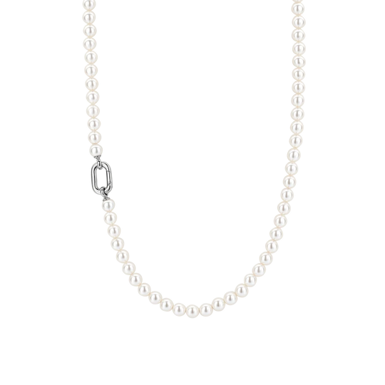 Pearl Necklace with chain - Silver