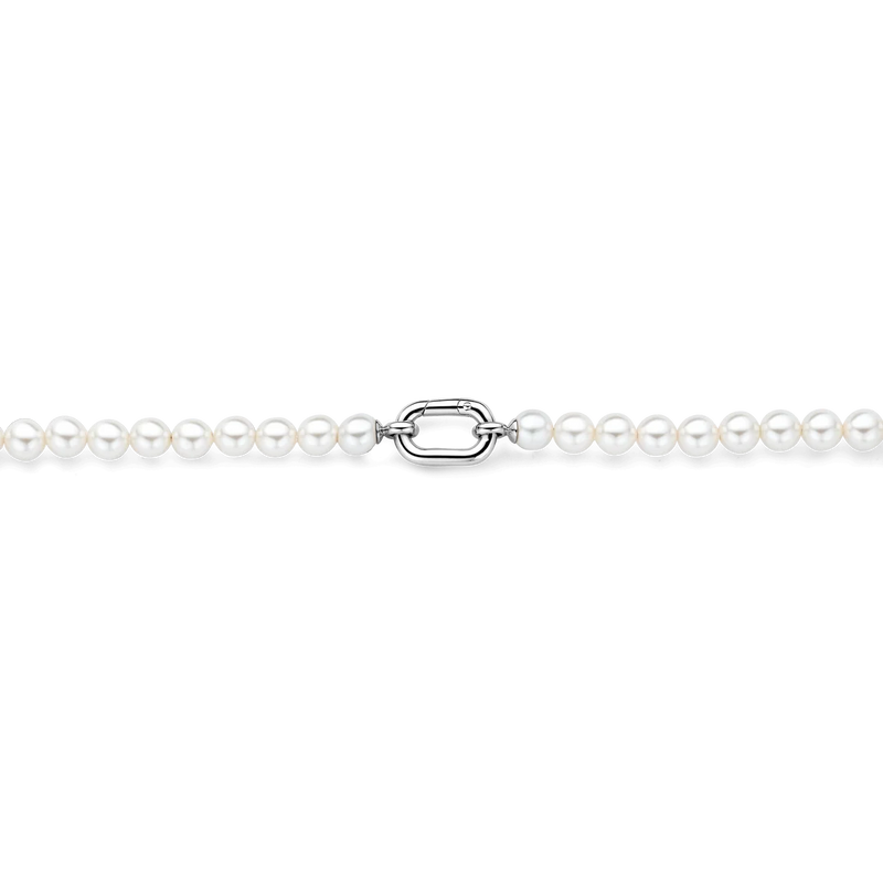 Pearl Necklace with chain - Silver