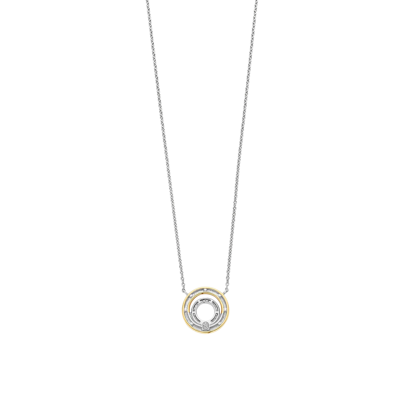 Milano Circle Pendant Necklace - Silver/Gold - 34105ZY/42