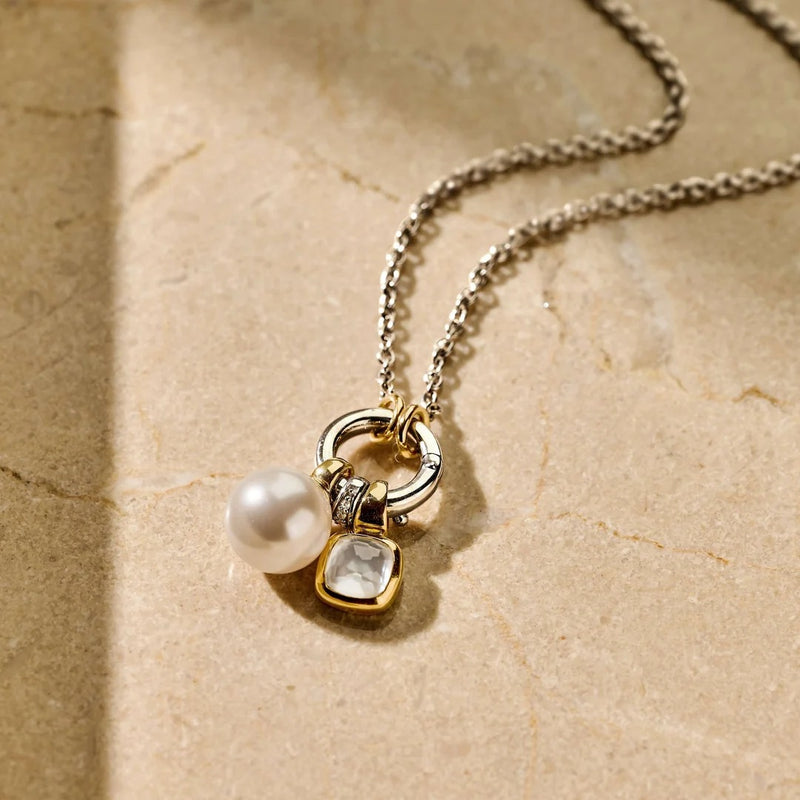 Milano Dangle Charm Pendant Necklace - Silver/Gold