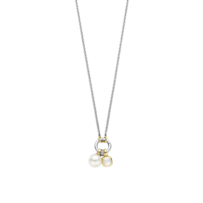 Milano Dangle Charm Pendant Necklace - Silver/Gold - 34114YP/42