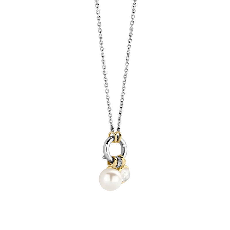 Milano Dangle Charm Pendant Necklace - Silver/Gold - 34114YP/42