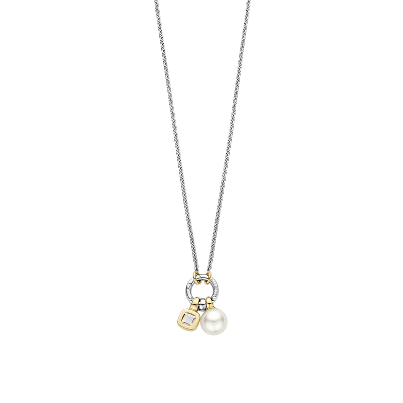 Milano Dangle Charm Pendant Necklace - Silver/Gold - 34114YP/42