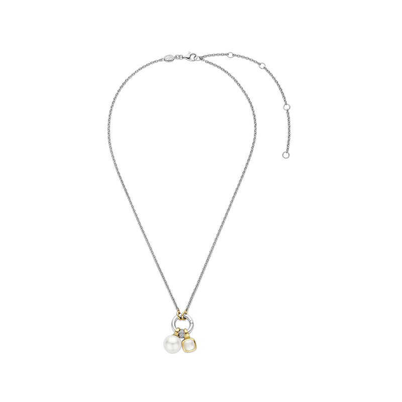 Milano Dangle Charm Pendant Necklace - Silver/Gold - 34114YP/42