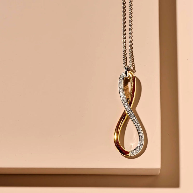 Organic Open Zirconia Necklace - Silver/Gold