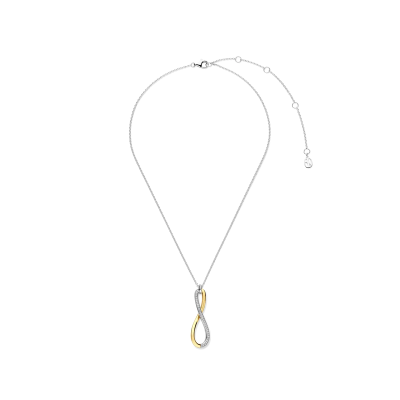 Organic Open Zirconia Necklace - Silver/Gold