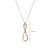 Organic Open Zirconia Necklace - Silver/Gold