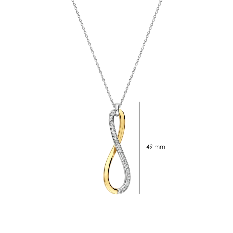 Organic Open Zirconia Necklace - Silver/Gold