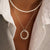 Pearl Zirconia Circle Necklace - Silver