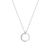Pearl Zirconia Circle Necklace - Silver