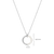 Pearl Zirconia Circle Necklace - Silver