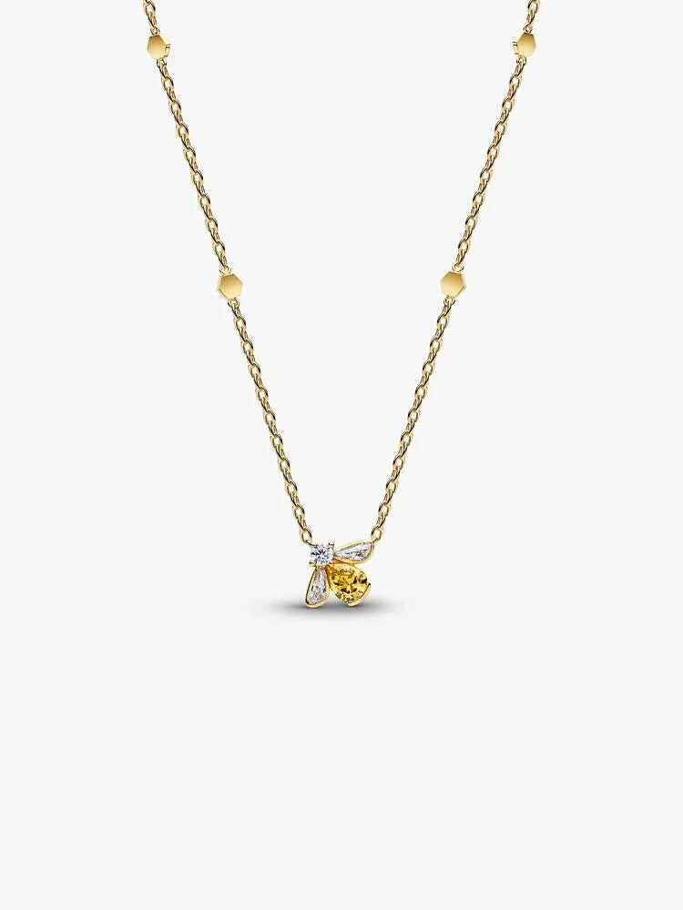 Honey Bee Pendant Necklace - 14ct Gold Plated - 364560C01-45
