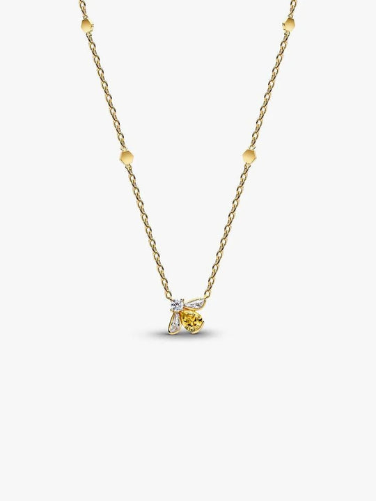 Honey Bee Pendant Necklace - 14ct Gold Plated - 364560C01-45