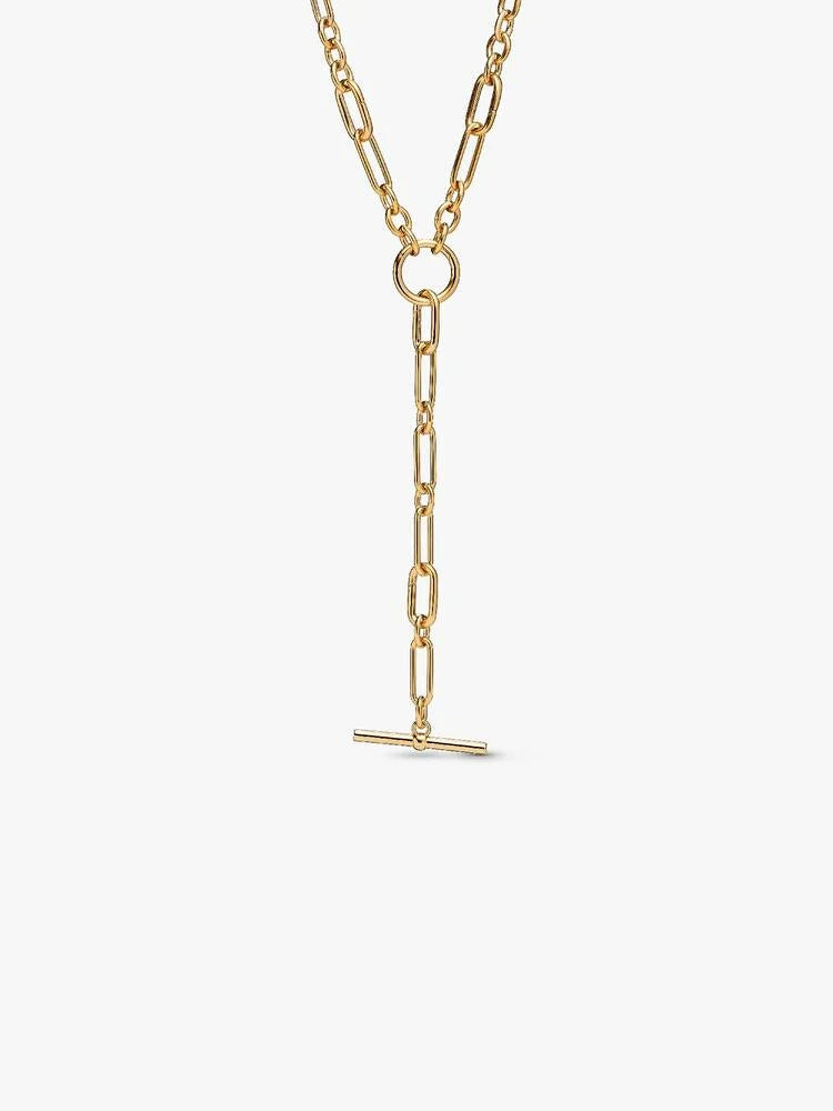 Link Chain Y-Necklace - 14ct Gold Plated