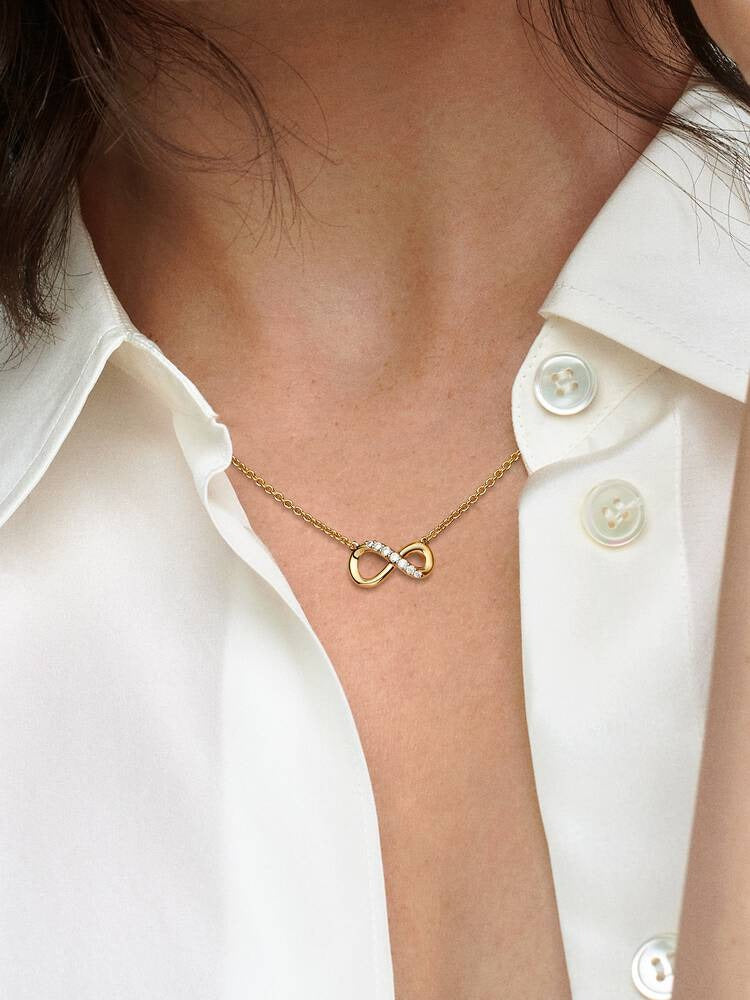Sparkling Infinity Collier Necklace - 14ct Gold Plating