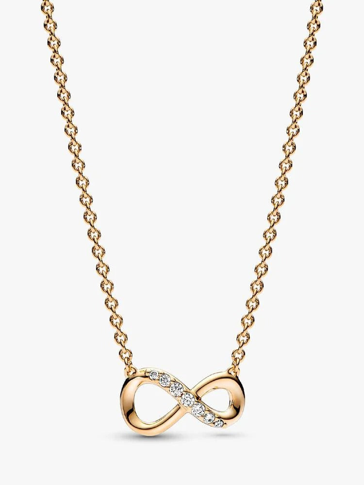 Sparkling Infinity Collier Necklace - 14ct Gold Plating