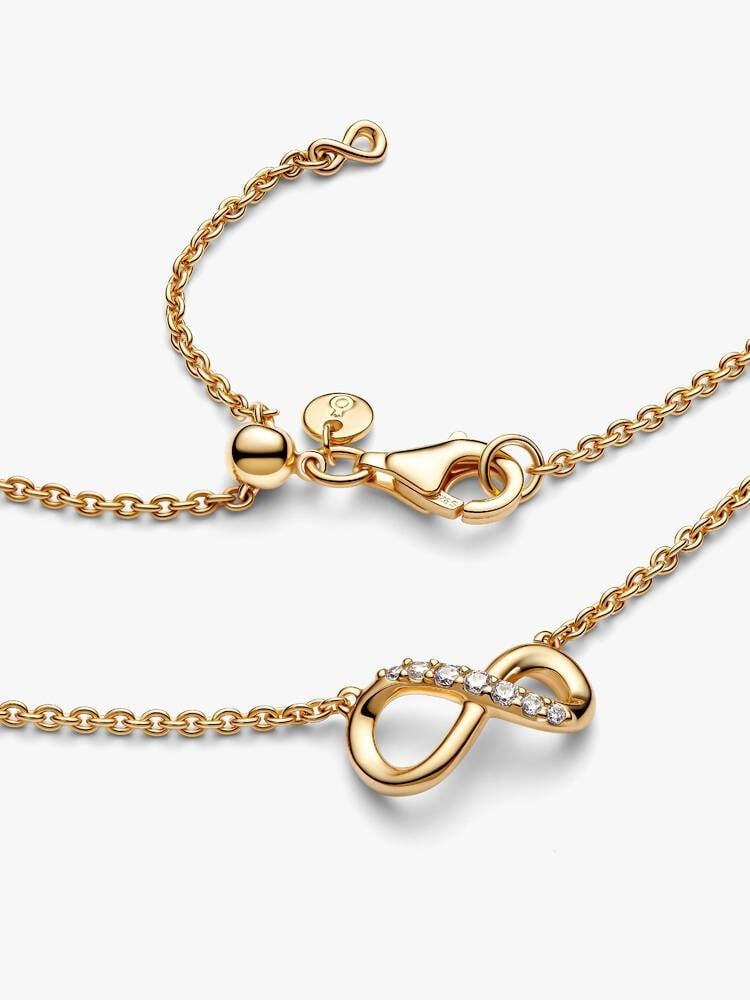 Sparkling Infinity Collier Necklace - 14ct Gold Plating