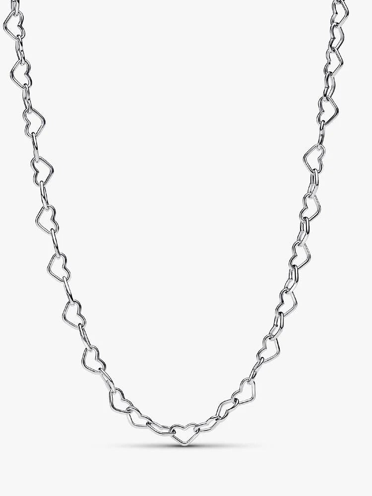 Linked Hearts Collier Necklace - Sterling Silver