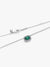 Rectangular Sparkling Green Halo Pendant Necklace - Sterling Silver - 394503C01-45