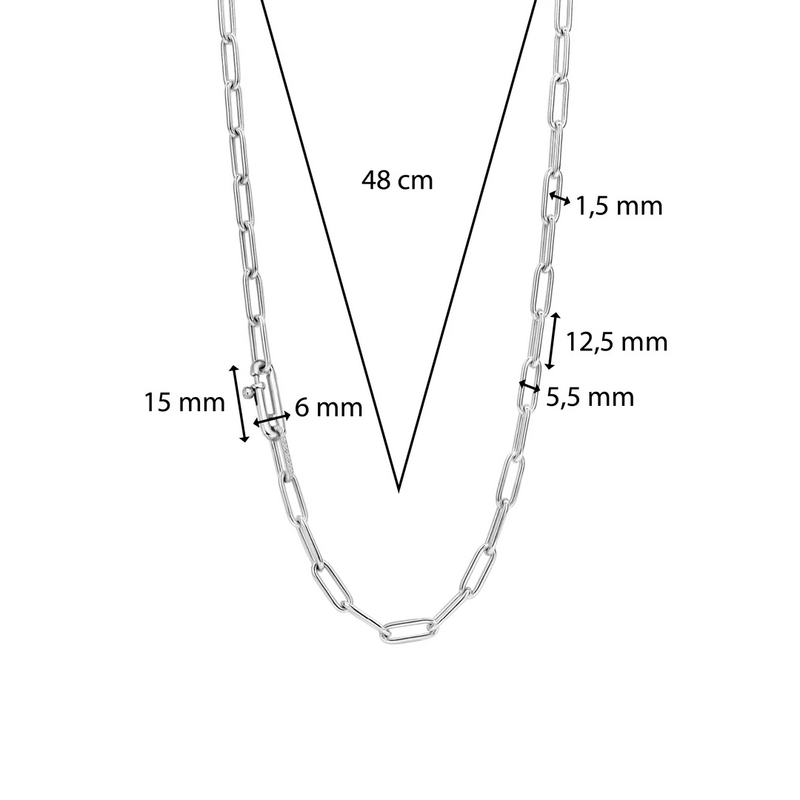 Closed Forever Chain Necklace - Silver