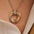 Milano Tricolour Interlocking Rings Pendant Necklace - Gold/Silver/Rose - 3972ZT/42