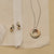 Milano Tricolour Interlocking Rings Pendant Necklace - Gold/Silver/Rose - 3972ZT/42