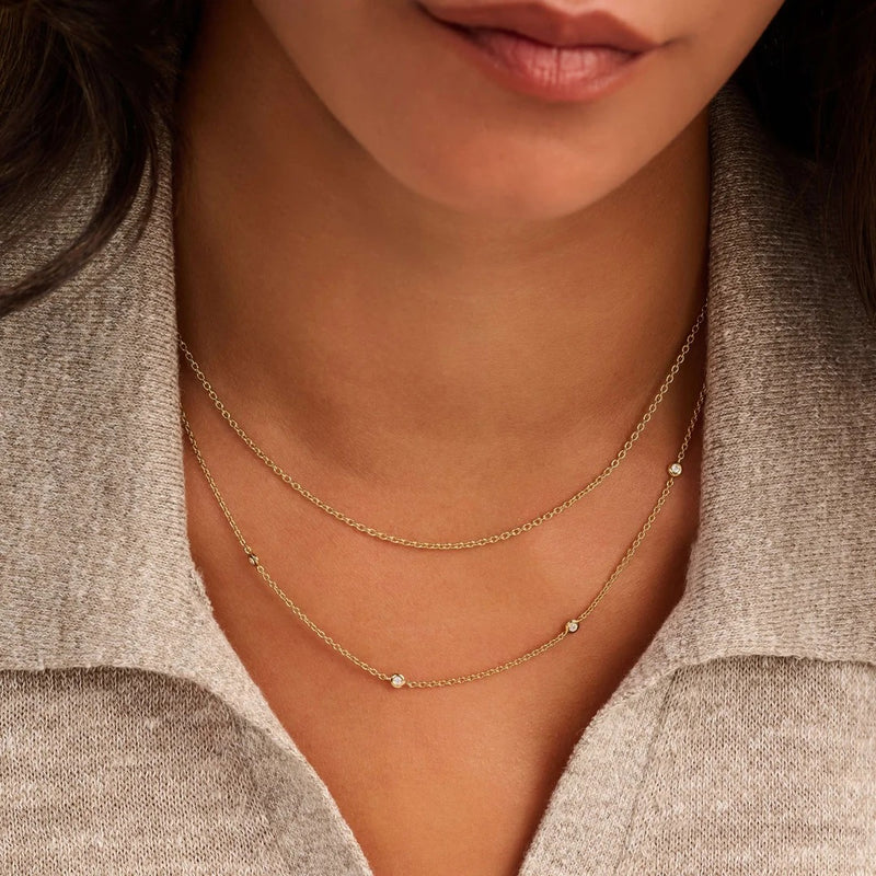 Milano CZ Necklace - Gold - 3978ZY/42