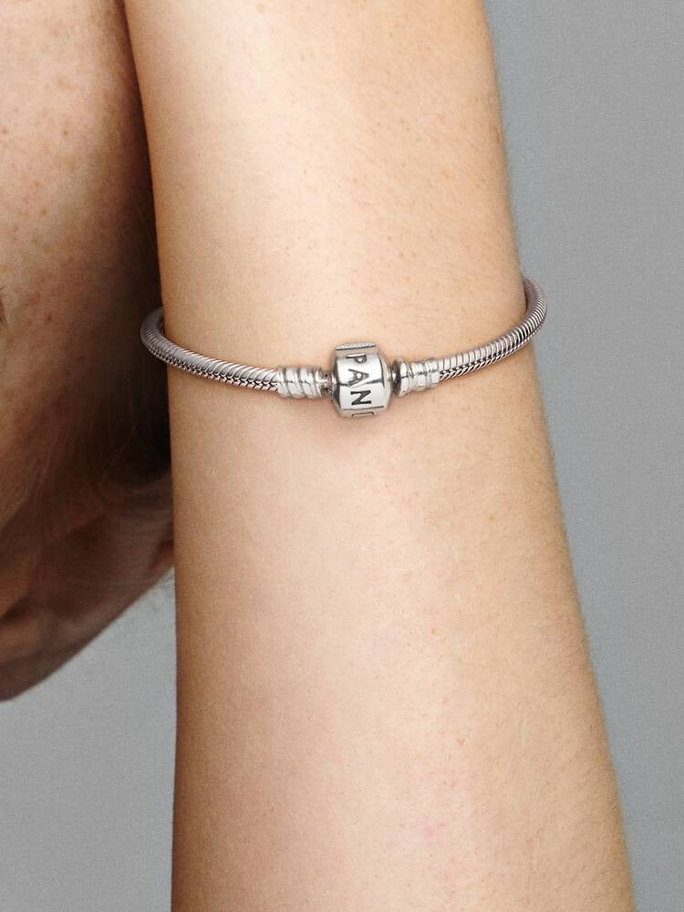 Barrel Clasp Snake Chain Bracelet - Sterling Silver