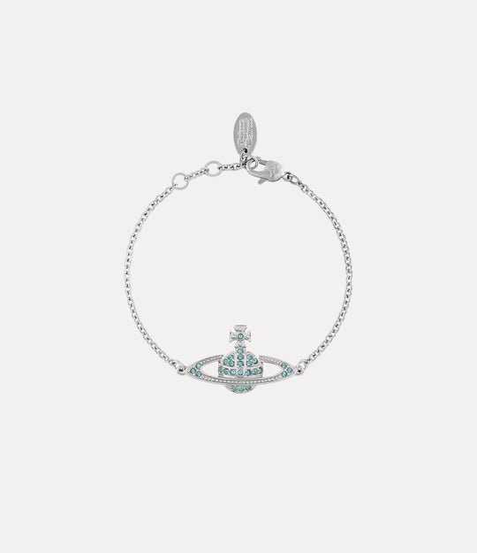 Mini Bas Relief Chain Bracelet - Silver/Aqua Bohemica - 61020051-02P763
