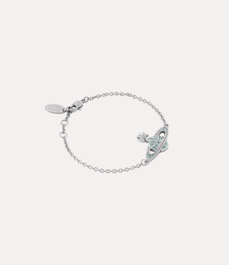 Mini Bas Relief Chain Bracelet - Silver/Aqua Bohemica - 61020051-02P763