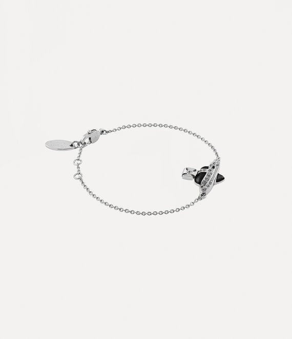 New Diamante Heart Bracelet - Silver/Black - 6102021T-02P136
