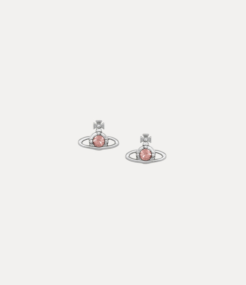 Nano Solitaire Stud Earrings - Silver/Rose - 62010037-02P783