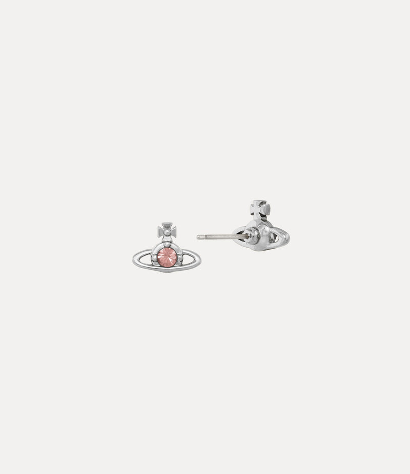 Nano Solitaire Stud Earrings - Silver/Rose - 62010037-02P783
