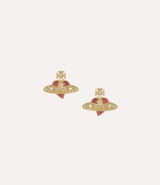 New Diamante Heart Earrings - Gold/Rose - 6201033K-02RA16