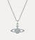 Mini Bas Relief Pendant - Silver/Aqua - 63020086-02P763