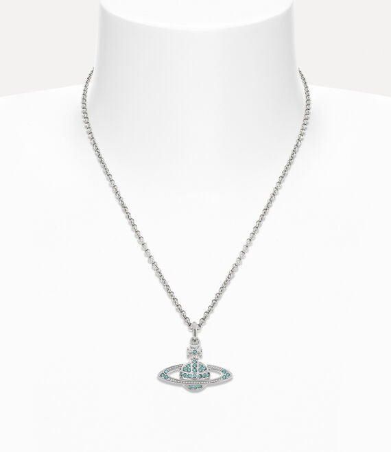 Mini Bas Relief Pendant - Silver/Aqua - 63020086-02P763