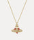 New Diamante Heart Pendant - Gold/Rose - 630203BM-02RA16