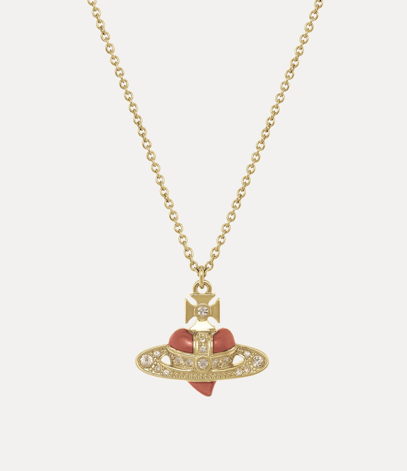 New Diamante Heart Pendant - Gold/Rose - 630203BM-02RA16