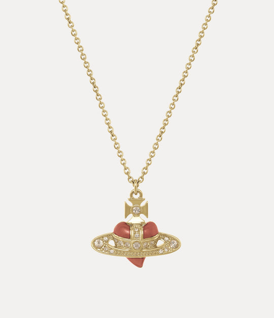 New Diamante Heart Pendant - Gold/Rose - 630203BM-02RA16