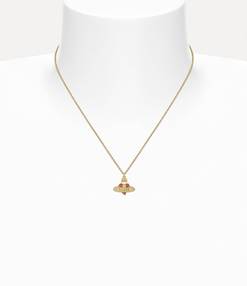 New Diamante Heart Pendant - Gold/Rose - 630203BM-02RA16