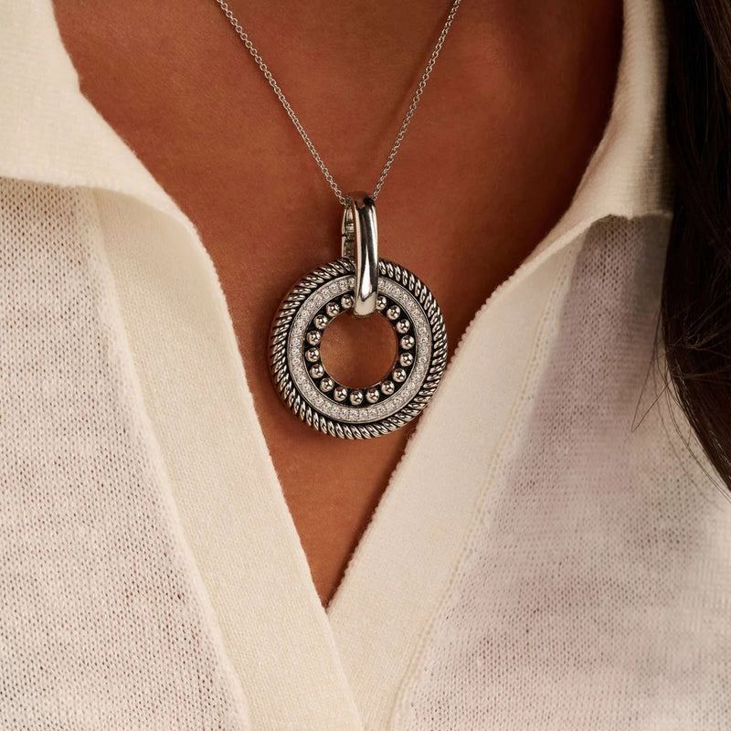Structure Circle Necklace - L model - Silver - 6710ZI